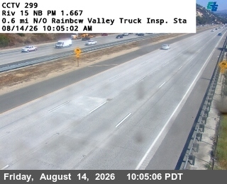 I-15 : (299) 0.6 mi N/O Rainbow Valley Truck Insp. Sta