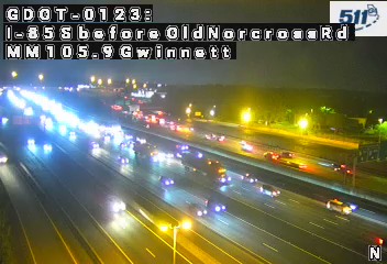 GDOT-0123: I-85 S before OldNorcrossRd MM 105.9 (Gwinnett)